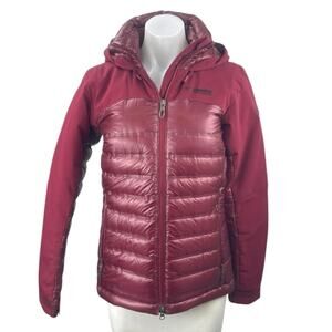 Columbia Titanium Heatzone 1000 TurboDown II Red Quilted Hooded Coat Jacket XS